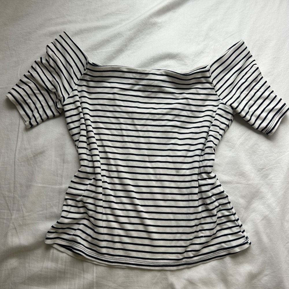 Striped Off-Shoulder Women's Top